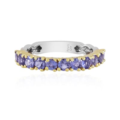 Cavill - Zilveren ring 925 sterling met 11 ronde Tanzanieten 1,188 ct - Gepolijst zilver, duurzaam sieraad, paars elegant design