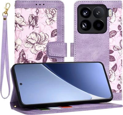 Hoesje geschikt voor Xiaomi 15 Pro - Techsuit FlipCraft Book Wallet Case met koord - Mysterious Purple