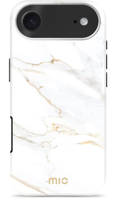 Mio by Mobilize Hoesje geschikt voor Apple iPhone Air MagSafe Telefoonhoesje Hardcase | Mio by Mobilize Backcover | Geschikt voor MagSafe | Geschikt voor Draadloos Opladen met Magnetische Ring | Geschikt voor MagSafe Case - White Marble | Wit