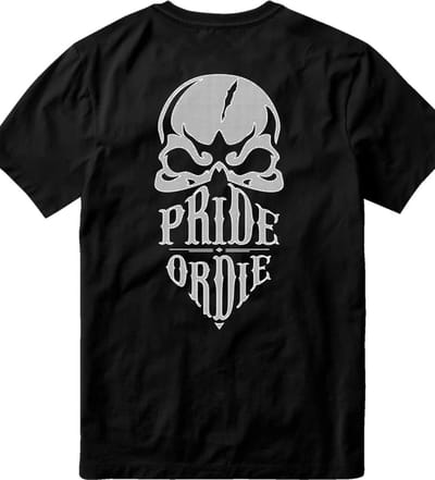 Pride or Die T-shirt Reckless V.2 Zwart Wit PoD - M