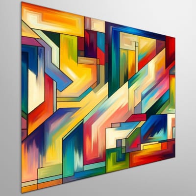 Modern picasso schilderij | Hedendaags meesterwerk: Innovatief kunstwerk geïnspireerd op Picasso's stijl | Kunst - 50x50 centimeter op Dibond | Foto op Dibond