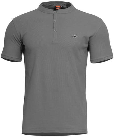 Pentagon Levantes Henley Korte Mouw Poloshirt Grijs XL Man