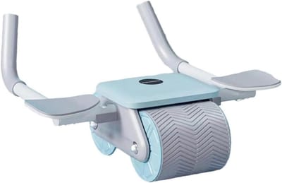 Buikspierroller Wiel - Buikspier trainer - Thuis trainen - Zelfverende werking - 1 kg - Blauw