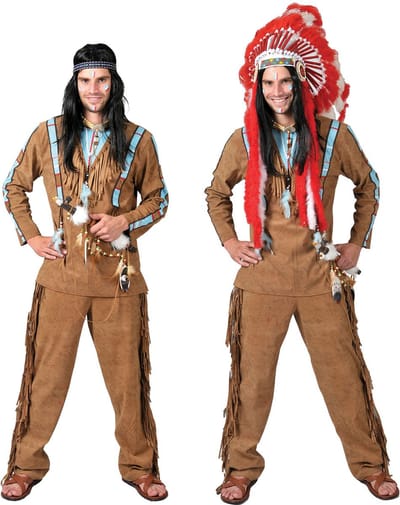 Verkleedpak Indiaan krijger man Pow Wow Man 52-54