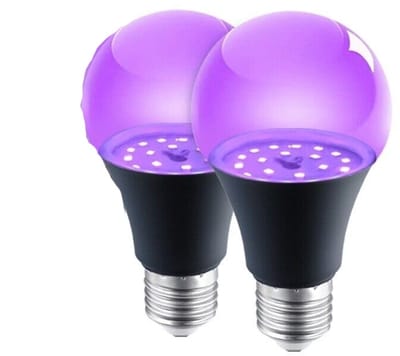 Ynkkvre - light UV Lamp - E27 Fitting - Neon Verlichting -UV-verlichting voor Halloweenfeest, kelder, disco, club (2-pack - zwart)