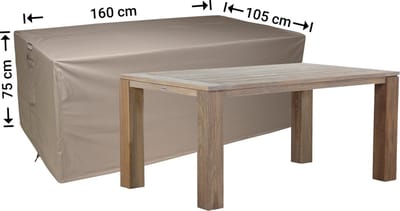 Raffles Covers Beschermhoes tuintafel - 160 x 105 H: 75 cm - RT160105XL - Waterdicht - Ademend - UV-bestendig - Elastisch rijgkoord - Beschermhoes tuinmeubelen