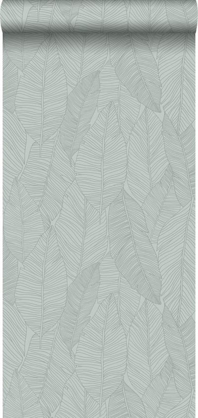Origin Wallcoverings behang bladeren vergrijsd groen - 347711 - 0,53 x 10,05 m