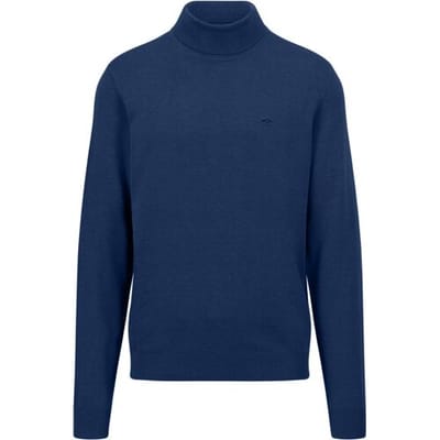 Fynch-Hatton Trui Rollneck Uni Color Superfine Cotton Night / male