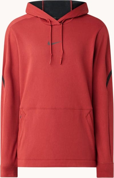 Nike Trainings hoodie met logoprint en Dri-FIT - Rood - Maat S
