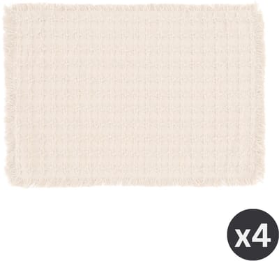 Tiseco - Placemat YUNA - SET/4 - boho - stof - 33x45 cm, ivoor