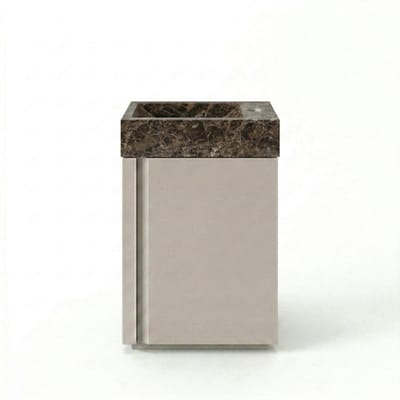 FugaFlow Eccelente Arredo Toiletmeubelset - 40x65cm - 1 deur - 1 kraangat - rechts - fontein dark emporador - mat cotton (beige)