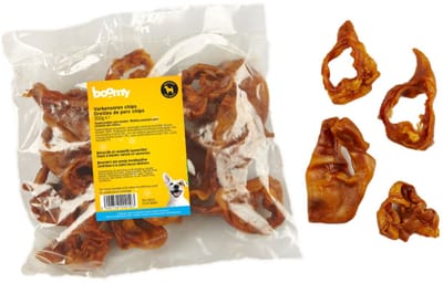 Boomy - Varkensoren Chips – 100% Natuurlijke hondensnacks - Varkensoren in stukjes van 6-7cm – Gezonde hondensnoepjes voor alle rassen - 350g