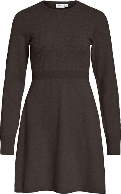 VILA - VIKERRY O-NECK L/S CABLE KNIT DRESS NOOS - Dames - Mini jurken