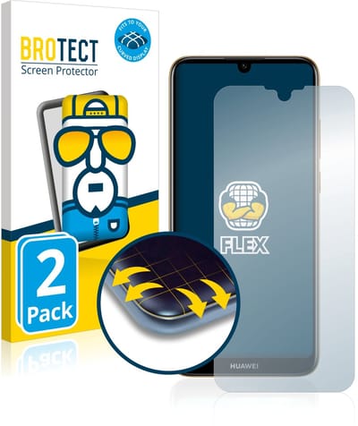 BROTECT - Screenprotector voor Huawei Y6 2019 / Y6 Pro 2019 - Folie Beschermfolie transparant volledig dekking - 2 Stuks