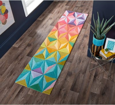 Flycarpets Loper Reverie Modern Laagpolig - 100% Wol Vloerkleed - Multi - 60x230 cm