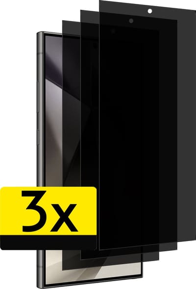 Screenprotector - Geschikt voor Samsung Galaxy S24 Ultra - 3 Stuks - Privacy Filter - Beschermglas - Gehard Glas - Tempered Glass - Screen Protector