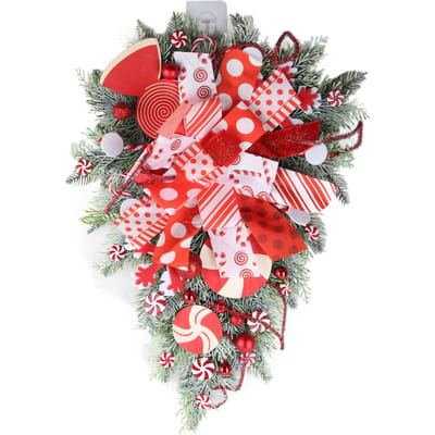 Guirlande de Noël Suspendue Couronne de Simulation pour Salon Chambre Bureau Mariage Anniversaire