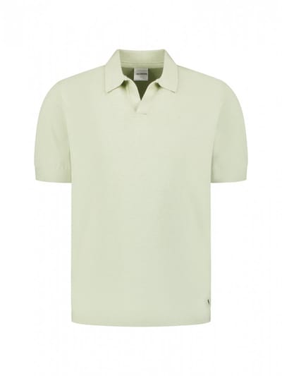 No Excess Pullover short sleeve v-polo melang green
