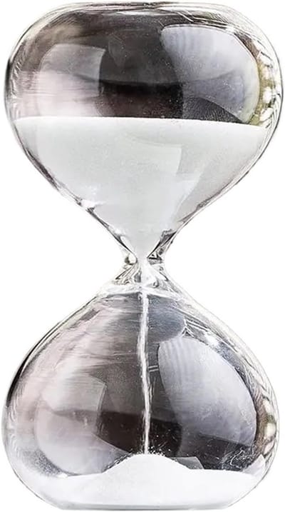 Zandloper - Zand timer - Tijdbeheer - Klassiek decorstuk - 60 minuten - Wit