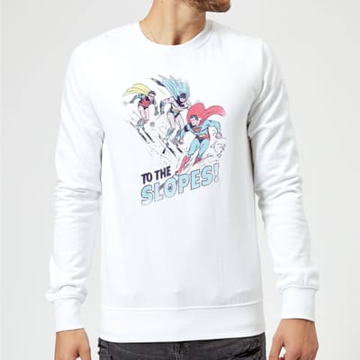 DC To The Slopes! Christmas Jumper - White - S