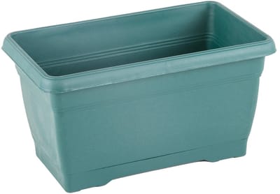 1+1 Bloembakken met wateropvang - vaste waterschaal - donker groen - Balkonbak - 32cm Plantenbak - Kruidenbak