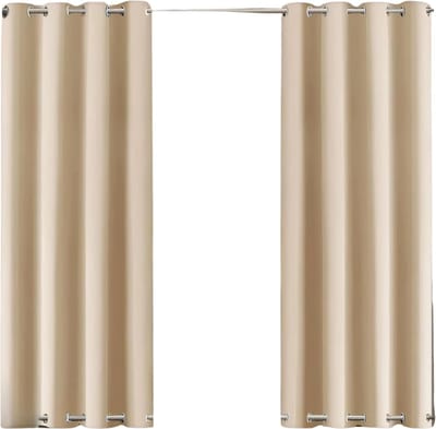 Waterdicht buitengordijnen - Winddicht en verduisterend - Voor Overkapping, Tuinterras, Gazebo en Pergola - Thermisch Geïsoleerd - Beige 140x213cm