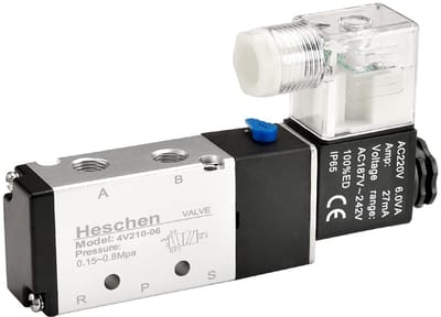Dailygoody - Pneumatische Solenoïde Ventiel - 5 Weg 2 Positie - AC220V - PT1/8 - Efficiënt en betrouwbaar - Geschikt voor industriële toepassingen - A