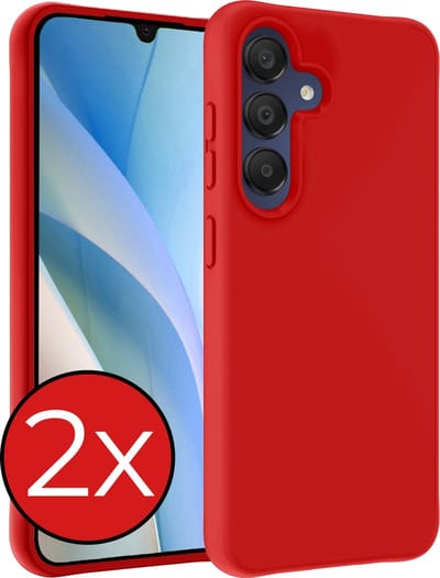 Hoesje - 2 Stuks - Geschikt voor Samsung Galaxy A15 - Sterk & Shockproof - Telefoonhoes - Back Cover - Case Siliconen - Telefoon Hoes - Rood