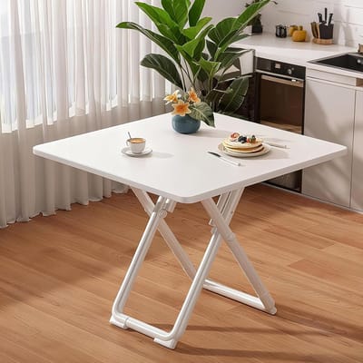 Uitbreidbare Eettafel - Ronde Keukentafel - Ruimte Besparen - Gereedschapsloze Montage - 60 cm - Wit