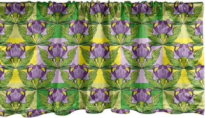 ABAKUHAUS Bloemenraamvalletje, Gordijnvalletje voor Keuken en Slaapkamer met Tunnelzoom, 137 cm x 45 cm, Meerkleurig
