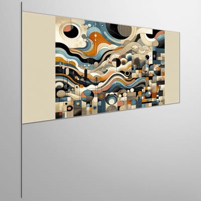 Abstract landschap schilderij | Prisma van kleurrijke emoties: een hedendaags abstract landschapsschilderij | Kunst - 20x20 centimeter op Dibond | Foto op Dibond