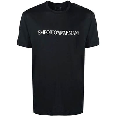 Emporio Armani Logo Letterprint Ronde Hals Korte Mouw T-shirt Heren tops Zwart 8N1TN5-1JPZZ-0568 S gray