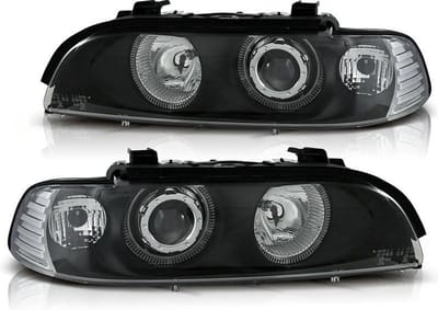 Koplampen dual halo rims BMW E39 09 95-06 03 ANGEL EYES ZWART