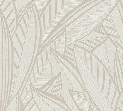 PALMBLADEREN BEHANG | Botanisch - Wit Grijs - A.S. Création French Affair