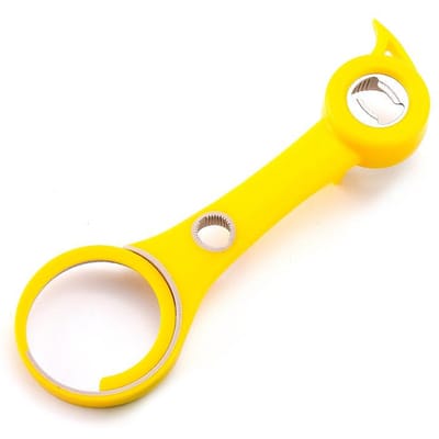 6 In 1 Multifunctionele Blikopener Fles Pot Bier Soda Verwijderaar Keukengereedschap Deksel Seal Verwijderaar Schroefdop Keuken Handmatige Gadgets beige