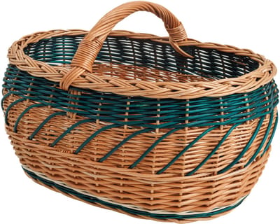 BOGATECO natuurlijke rieten mand met handvat| Grote boodschappenmand 45X30X23| Handgeweven, verkrijgbaar in vier kleuren| Opbergmand| Marktmand | GROENTE