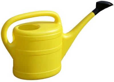 Geli Gieter - geel - kunststof - met broeskop - 5 liter - tuin/tuinier benodigdheden
