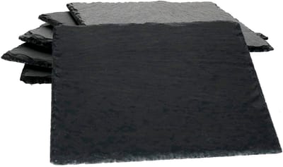 Set van 6 leistenen borden 17x17 cm - 23464639
