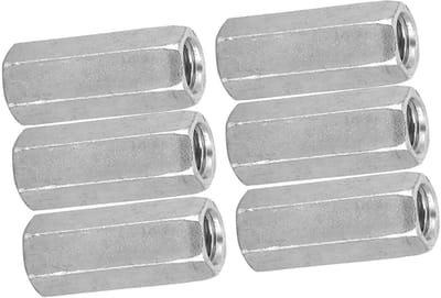 Dailygoods- Zeskantmoer Verzinkt - M8 - Koolstofstaal - 10 Stuks - Lange Draadstang - Corrosiebestendig - Moeren