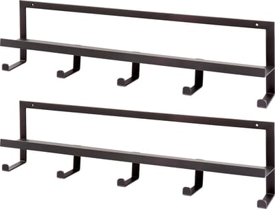 WOOOD Quinn Kapstok 5 Haken - Metaal - Zwart - Set van 2