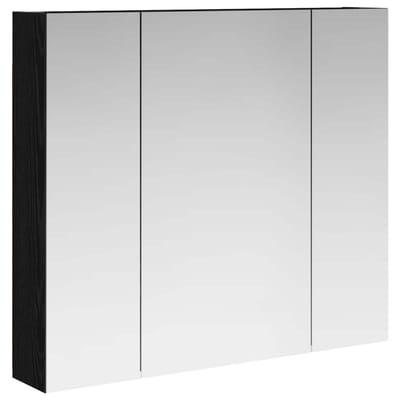 vidaXL - Badkamerspiegelkast - Zwart - Eiken - 80 - x - 14.5 - x - 70 - cm - Bewerkt - hout