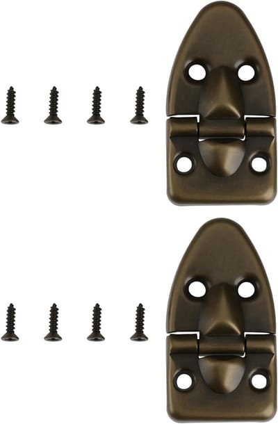 Set van 2 Bronzen 90° Flip Scharnieren voor Kasten, Geschikt voor Gitaar- en Pianokoffers