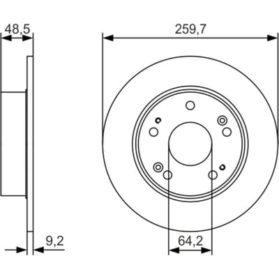 Remschijf BOSCH 0 986 479 T81, 1 stuk
