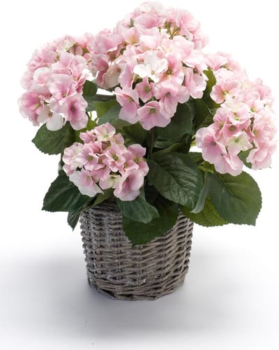 Emerald - Kunstplant Hortensia 45cm roze in pot - Kunstplant voor binnen