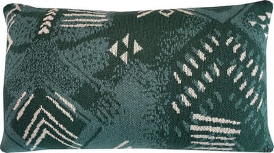 Funny block dye knitted cushion green
