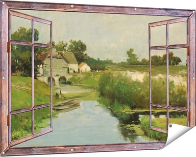 Gards Tuinposter Doorkijk Zomerdag - Johan Hendrik Weissenbruch - 150x100 cm - Tuindoek - Tuindecoratie - Wanddecoratie buiten - Tuinschilderij