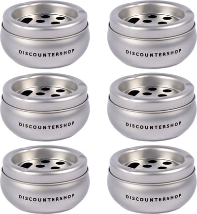 Asbakken Set van 6 Stijlvolle Aluminium Terrasasbakken - Zilveren Tuinaccessoires (5.5cm x 10cm) - Stormasbakken voor Buiten