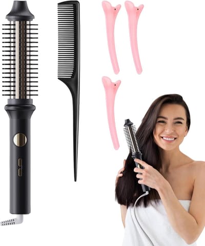 Elektrische Krulborstel - Automatische Styler - Volume Creëren - Schadevrij Ontwerp - 355 x 105 cm - Zwart