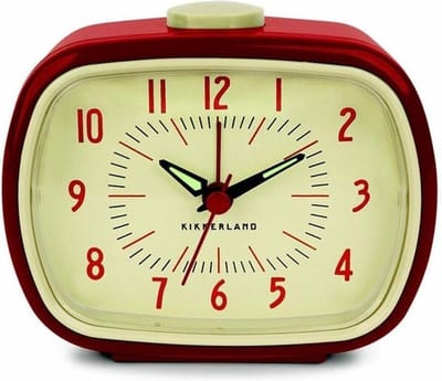 Kikkerland Retro Wekker Rood - Classic Alarm Clock - Vintage - Slaapkamer accessoire
