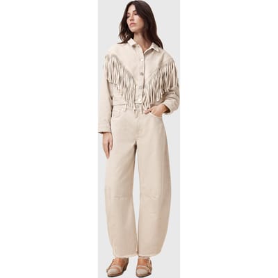 AllSaints Marlene Frnge Jacket Cream White Taglia: 12 | Giacche di jeans Outlet | Donna | Bianco